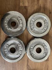 York Chromed Iron 1” barbell dumbbells weight Plates 4 x 1.25kg