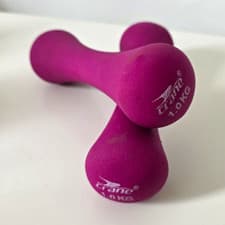 Crane 1kg Purple Fixed Weight Dumbbells Pair Set of 2 Gym & Weight Lifting