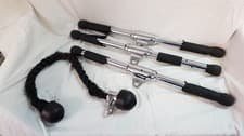 Job Lot 4x Assorted Multi Gym Bar Attachments, Straight Metal & Rope