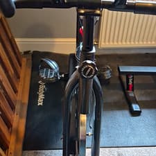 BodyMax Upright Exercise Bike Adjustable Seat & Bottle Holder Black/Red