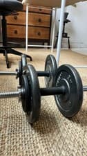 Adjustable Cast Iron Dumbbell Pair 7kg Black/Silver Spinlock Collars