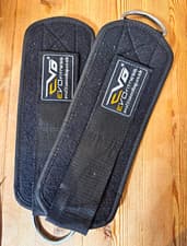 Evo Fitness Black Ankle/Wrist Straps Pair (2) with D-Rings Multi-Gym Cable