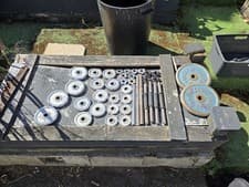 Assorted Weight Plates With Matching Handle Set For Dumbells