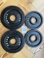 BodyPower vintage Weight Plates 1.25kg X 2, 2.5kg x 2 for Olympic 2” Barbell 