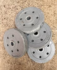 Grey Standard Weight Plates 2.5kg x4 with Grip Holes for Gym & Training