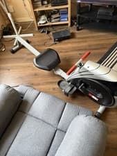 XS Sports Rowing Machine with LCD Display, Silver/Black/Red