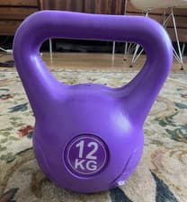 12kg Purple Kettlebell with Ergonomic Handle for Gym, Training & Weight Lifting