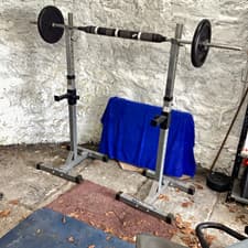 GYMANO Elite Adjustable Steel Squat Rack Stands Pair, Weight Lifting