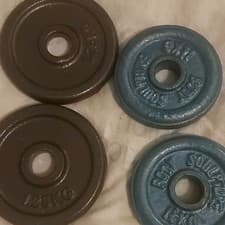 Body Sculpture Cast Iron Weight Plates Set 4: 2x7.25kg 2x1kg Standard Hole