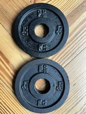 Vintage rare DP Iron Weight Plates 2 x 0.5kg for 1” York fit Barbell Dumbbell
