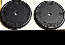 YORK 10kg Standard Weight Plates Set of 2 Black for Gym & Weight Lifting