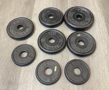 8x YB WEIGHT PLATES Dumbbell Cast Iron Barbell Black one Inch Weight T745