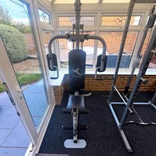 Domyos Adjustable Home Gym Multi-Gym Chest Press Metal Floor Grey/Black