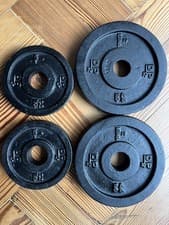 Vintage rare DP Iron Weight Plates 2 x2 kg , 2x 1kg for 1” York fit Barbell