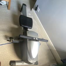 Indoor Rowing Machine Cardio Rower with Adjustable Footplates Silver/Black