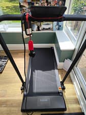 ANMALCHI 2-in-1 Foldable Electric Treadmill 12km/h 100kg Black LED
