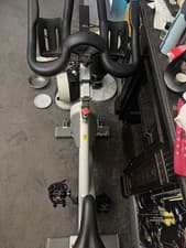 Schwinn Upright Indoor Exercise Bike Adjustable Seat White/Grey Red Flywheel