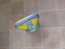 York Fitness 4kg Vinyl Kettlebell Weight - Grey & Yellow Home Gym Strength Train