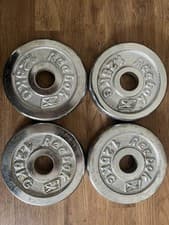 REEBOK Chromed Iron 1” barbell dumbbells weight Plates 4 x 1.25kg