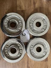 York Chromed Iron 1” barbell dumbbells weight Plates 4 x 1.25kg