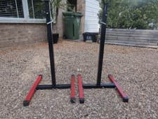 Squat Rack Barbell Stand Adjustable Excellent Condition