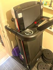 BTM Foldable Electric Treadmill Black, Weight bench and weights