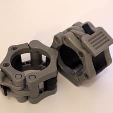 Grey Plastic Olympic Barbell Collar Clamps Pair (2) Weight Lifting