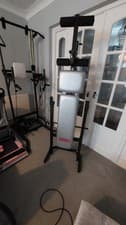 York B501 Folding Barbell Weight Bench Gym Workout w/ Leg Developer & Chest Fly