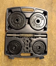 YORK Fitness 10kg Cast Iron Adjustable Dumbbell (Single) 2 x 2.5 kg, 4 x 1 kg