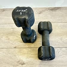 Jordan 5kg Fixed Weight Dumbbells Pair (2) Black Unisex Adults Gym Training