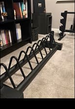 Black Metal Free Standing Weight Plate Storage Rack Stand with Multiple Slots